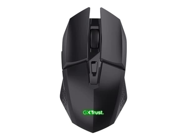 Trust GXT 110 FELOX - Mus - med belysning - 6 knappar - trådlös - trådlös USB-mottagare - booster black Svart