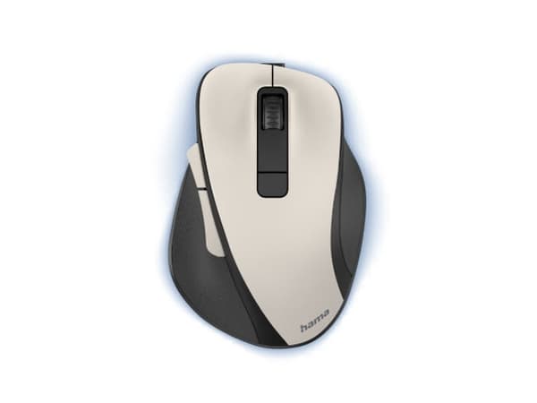 Hama MW-500 Recharge, högerhand, Optisk, RF Trådlös, 1600 DPI, Svart, Gräddvit