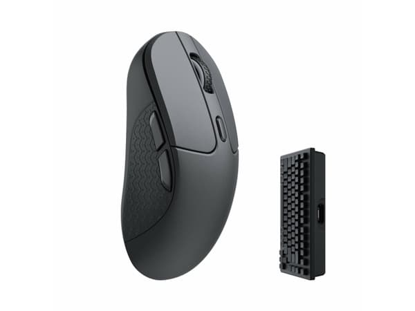 Keychron M3 - Mus - ergonomisk - optisk - 5 knappar - trådlös, kabelansluten - 2.4 GHz, USB-C, Bluetooth 5.1 - vit