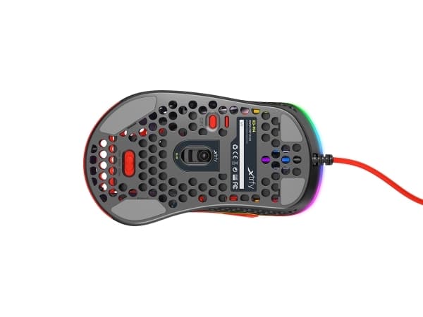 Xtrfy M4 RGB - Mus - högerhänt - optisk - kabelansluten - USB - kripparrian red
