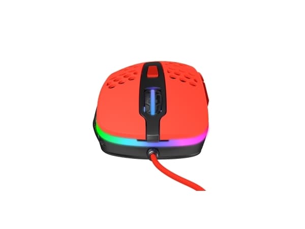 Xtrfy M4 RGB - Mus - högerhänt - optisk - kabelansluten - USB - kripparrian red