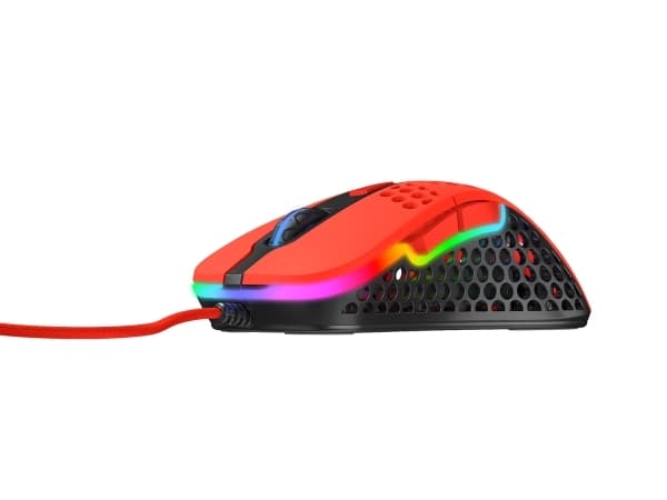 Xtrfy M4 RGB - Mus - högerhänt - optisk - kabelansluten - USB - kripparrian red