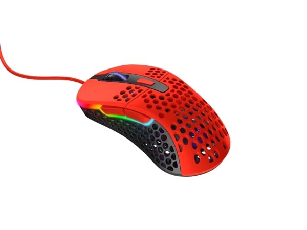 Xtrfy M4 RGB - Mus - högerhänt - optisk - kabelansluten - USB - kripparrian red