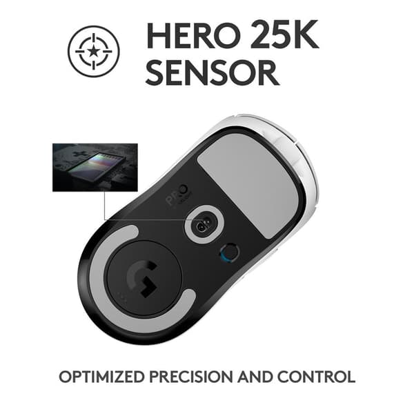 Logitech G PRO X Superlight Trådlös Gamingmus, vit