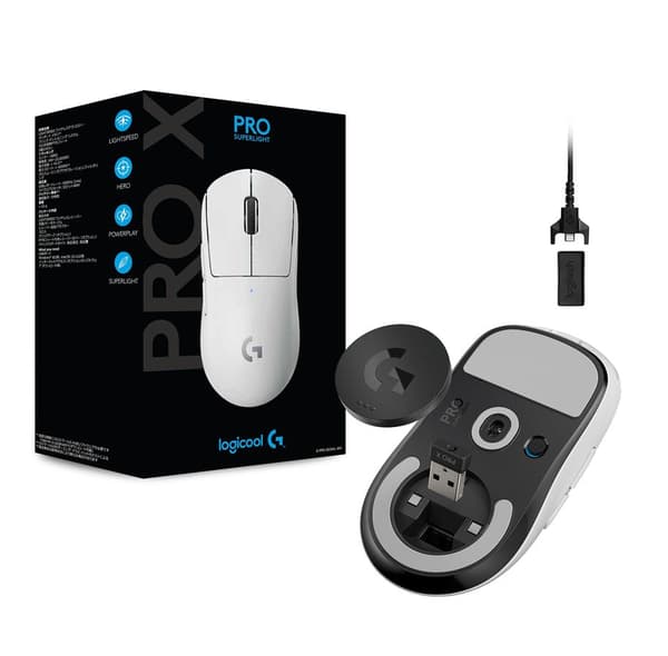 Logitech G PRO X Superlight Trådlös Gamingmus, vit