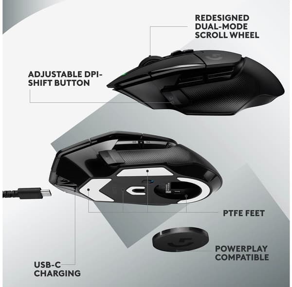 Logitech G G502 X LIGHTSPEED Trådløs Gamingmus, sort