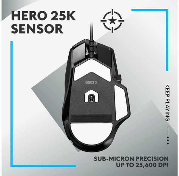 Logitech G502 X Wired Gamingmus, svart
