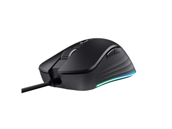 Trust GXT 924 YBAR+ - Mus - högerhänt - optisk - 6 knappar - kabelansluten - USB - svart