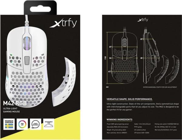 Xtrfy M42 Ultra light Gaming Muis - Wit