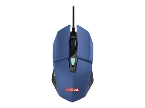 Trust GXT 109P Felox - Mus - med belysning, gaming - 6 knappar - kabelansluten - USB - brilliant blue Blå