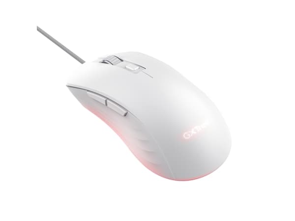 Trust GXT 924W YBAR+ - Mus - høyrehendt - optisk - 6 knapper - kablet - USB - hvit