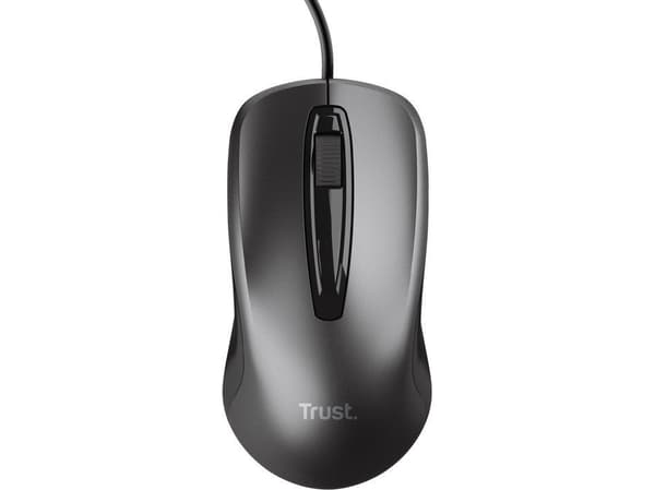 Trust - Mus - høyre- og venstrehåndet - optisk - 3 knapper - kablet - USB-A - svart