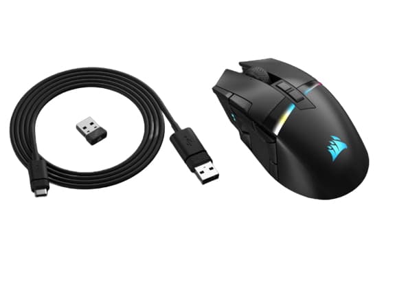 CORSAIR Gaming Darkstar - Mus - optisk - 15 knapper - trådløs - Bluetooth, 2.4 GHz - USB Slipstream trådløs mottaker