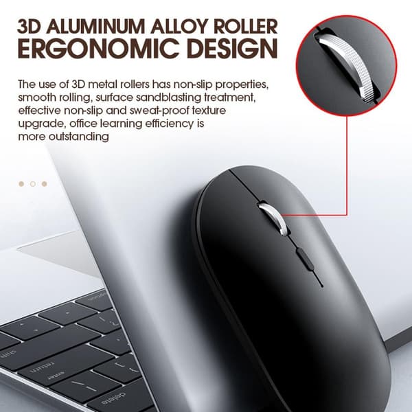 T-WOLF X2 genopladelig 2.4G+Bluetooth trådløs mus til pc