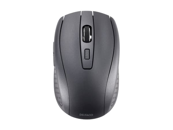 Deltaco MS-809, Ambidextrous, RF Wireless, 1600 DPI, Black