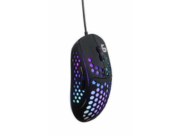 Gembird MUSG-RAGNAR-RX400 - Mus - optisk - 6 knappar - kabelansluten - USB 2.0 - presentask med transparent fönster