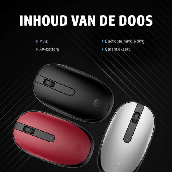 HP 240 - Mus - höger- och vänsterhänt - optisk - 3 knappar - trådlös - Bluetooth 5.1 - Lunar White