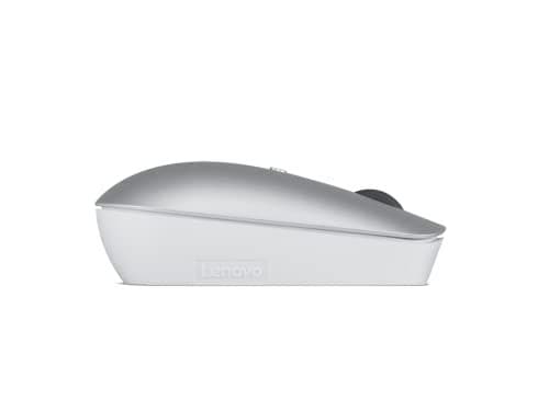 Lenovo - hiiri - kompakti - oikea- ja vasenkätinen - optinen - 4 painiketta - langaton - 2,4 GHz - langaton USB-C-vastaanotin - pilvenharmaa - ruskea