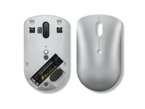 Lenovo - hiiri - kompakti - oikea- ja vasenkätinen - optinen - 4 painiketta - langaton - 2,4 GHz - langaton USB-C-vastaanotin - pilvenharmaa - ruskea