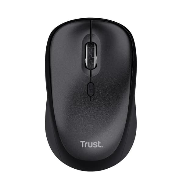 Trust TM-201 - Hiiri - hiljainen - oikeakätinen - optinen - 4 painiketta - langaton - 2,4 GHz - langaton vastaanotin (USB) - musta