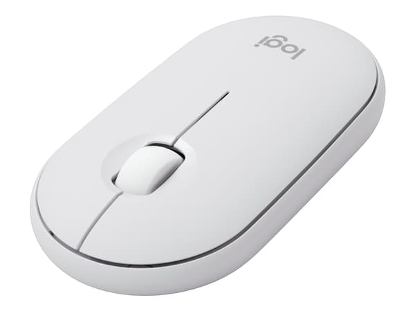 Logitech® | Pebble Mouse 2 (M350s) - Mus - optisk - 3 knappar - trådlös - Bluetooth - Off-White