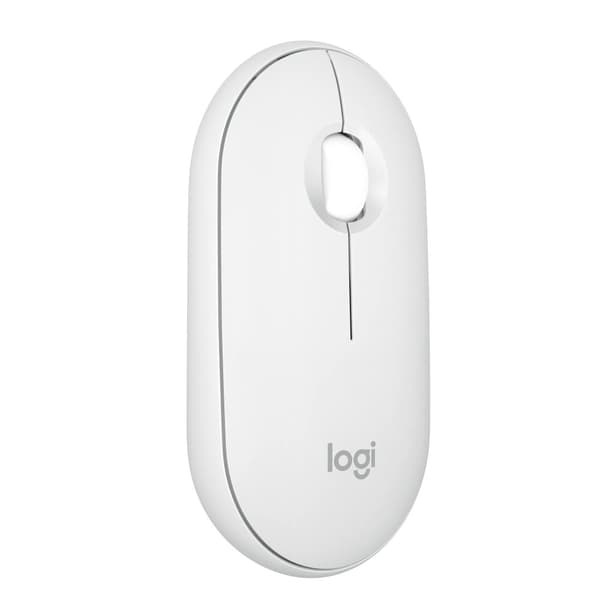 Logitech® | Pebble Mouse 2 (M350s) - Mus - optisk - 3 knappar - trådlös - Bluetooth - Off-White