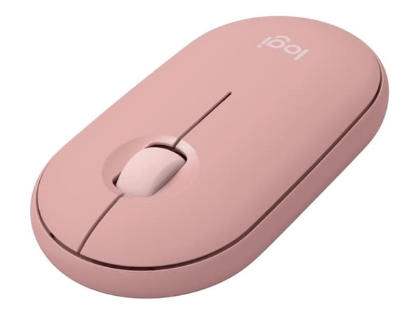 Logitech Pebble Mouse 2 M350s - Mus - optisk - 3 knapper - trådløs - Bluetooth 5.2 LE - tonal rosa
