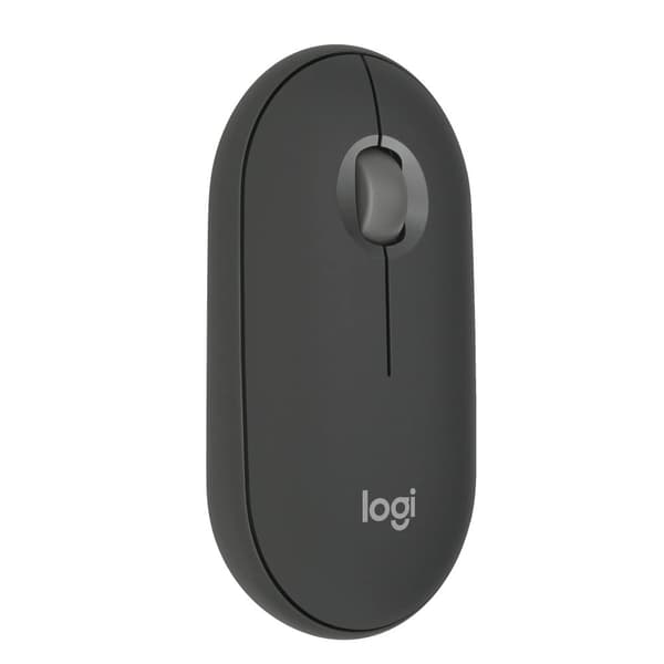 Logitech Pebble Mouse 2 M350s - Mus - optisk - 3 knapper - trådløs - Bluetooth 5.2 LE - tonal grafitt Grafitt