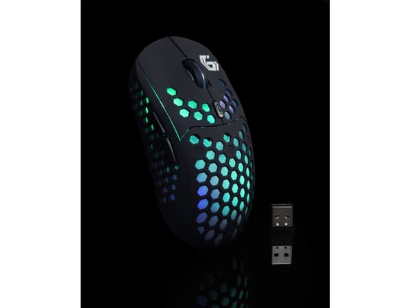 Gembird MUSG-RAGNAR-WRX500 - Mus - ergonomisk - optisk - 6 knappar - trådlös - 2.4 GHz - trådlös USB-mottagare - presentask med transparent fönster