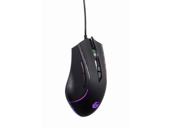 Gembird GMB Gaming MUSG-RAGNAR-RX300 - Mus - ergonomisk - spel, RGB-bakgrundsbelysning - 8 knappar - kabelansluten - USB 2.0 - presentask med transpa