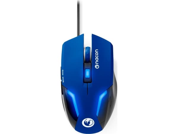 NACON GM-105, vänster hand, Optisk, USB Type-A, 2400 DPI, Svart, Blå