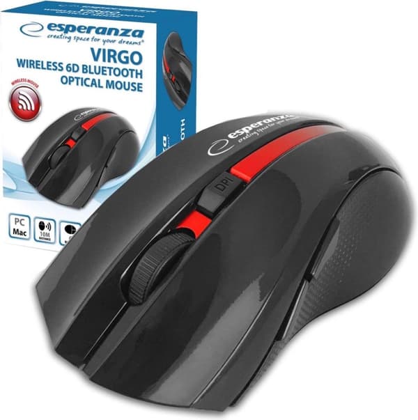 Esperanza EM129R Trådlös Bluetooth 6D Mus, svart