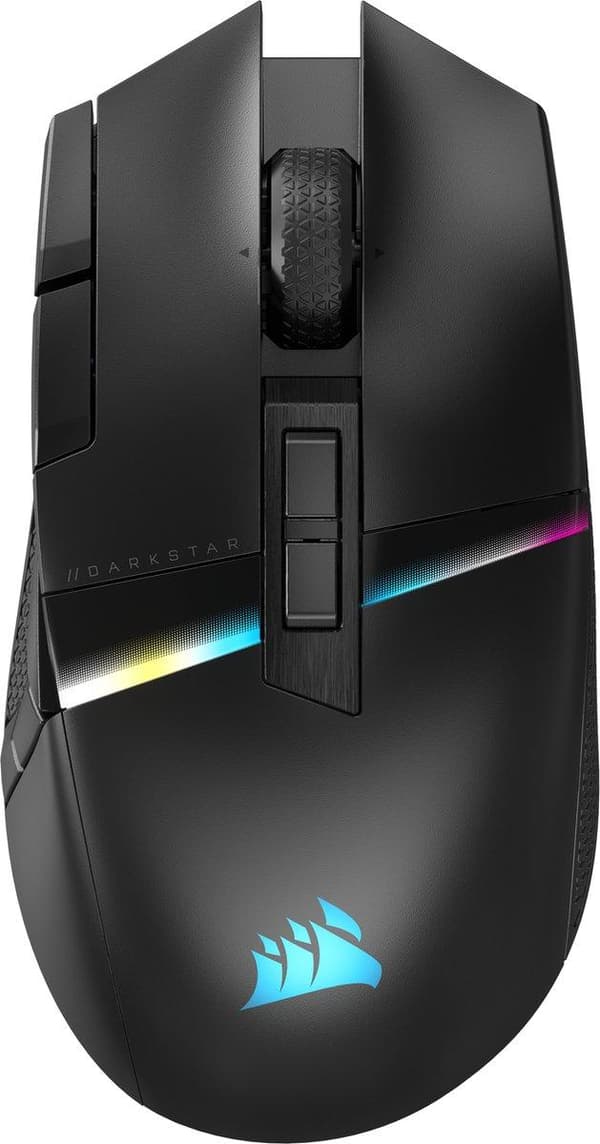 Corsair Darkstar Wireless Gaming Mouse - trådløs MMO/MOBA gaming mus med 15 programmerbare knapper og 2000 Hz Hyper Polling (CH-931A011-EU) Sort
