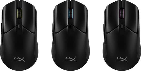 HyperX Pulsefire Haste 2 - Mus - optisk - 6 knappar - trådlös, trådbunden - 2,4 GHz, Bluetooth 5.0 - trådlös mottagare (USB) - svart