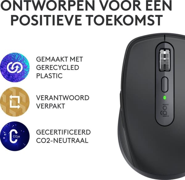 Logitech MX Anywhere 3S - Mus - optisk - 6 knappar - trådlös - Bluetooth - Logitech Logi Bolt USB-mottagare - Grafit (910-006929)