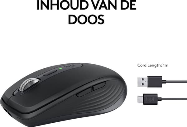 Logitech MX Anywhere 3S - Mus - optisk - 6 knappar - trådlös - Bluetooth - Logitech Logi Bolt USB-mottagare - Grafit (910-006929)