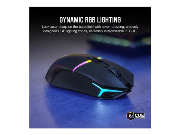 Corsair CH-931B011-EU, Oikeakätinen, Optinen, RF Wireless + Bluetooth, 26000 DPI, Musta