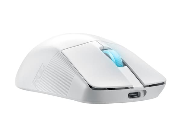 ASUS ROG Harpe Ace - Aim Lab Edition - mus - optisk - 5 knapper - trådløs, kablet - USB, 2.4 GHz, Bluetooth 5.1 - USB ROG Omni trådløs mottaker - hvi
