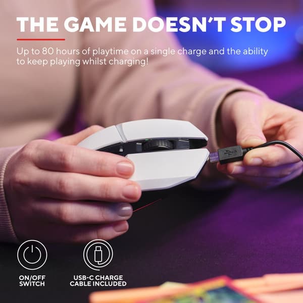 GXT 110W Felox Illuminated Wireless Gaming mus Hvit