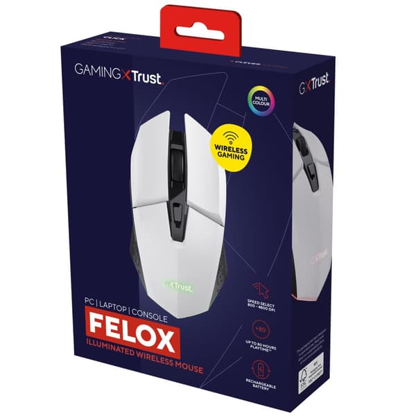 GXT 110W Felox Illuminated Wireless Gaming mus Hvit