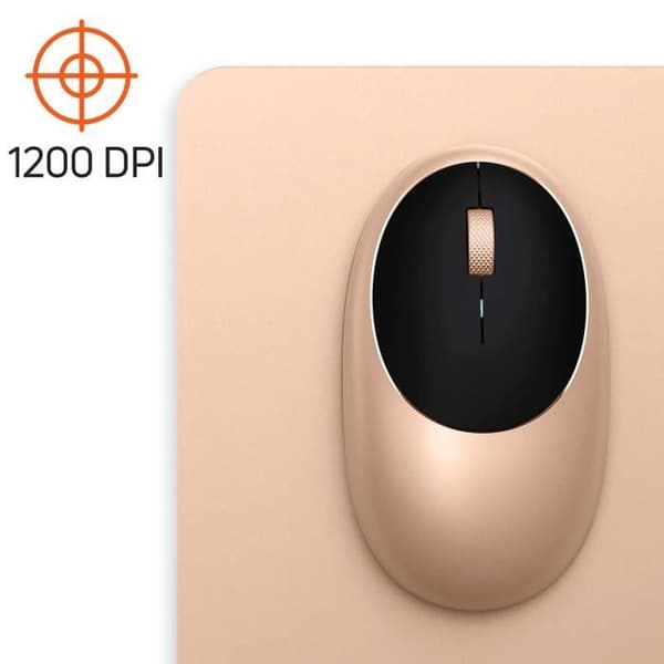 Bluetooth-mus Ergonomisk design Uppladdningsbar USB-C M1 Satechi Gold