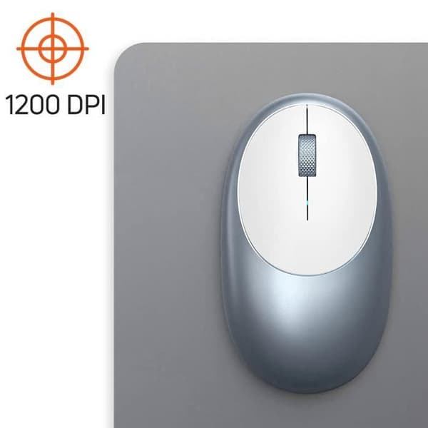 Bluetooth-mus Ergonomisk design Uppladdningsbar USB-C M1 Satechi Blå