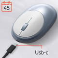 Miniatyrbild 4 av 4: Bluetooth-mus Ergonomisk design Uppladdningsbar USB-C M1 Satechi Blå