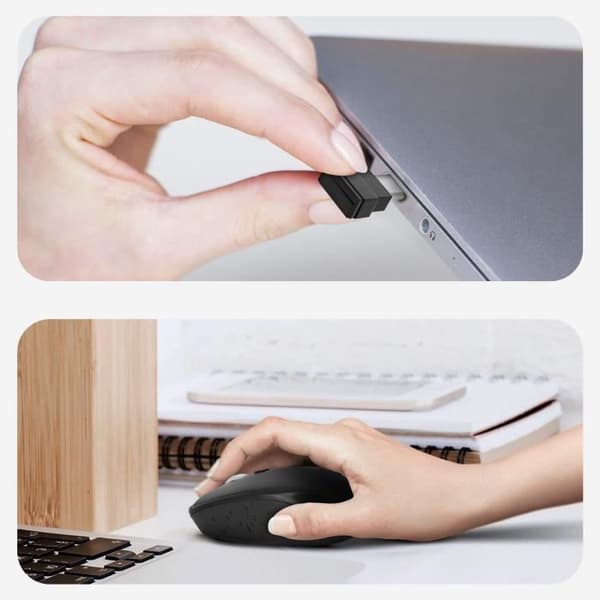Trådlös mus Tablet Dator Macbook Adaptrar USB-C USB Akashi Svart