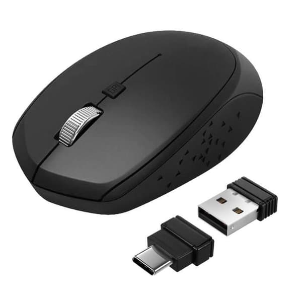 Trådlös mus Tablet Dator Macbook Adaptrar USB-C USB Akashi Svart