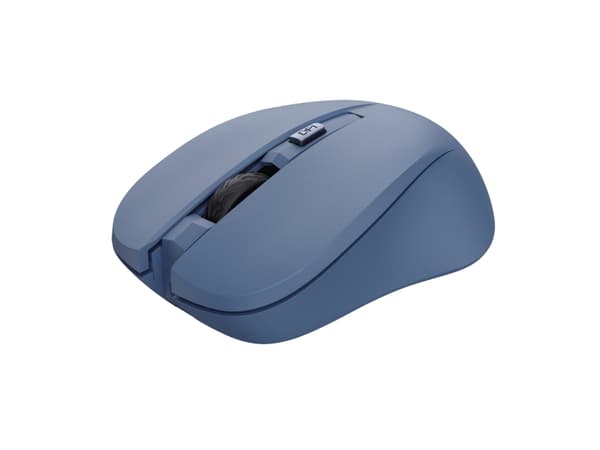 Trust Mydo - Mus - tyst - höger- och vänsterhänta - optisk - 4 knappar - trådlös - 2.4 GHz - trådlös USB-mottagare - blå