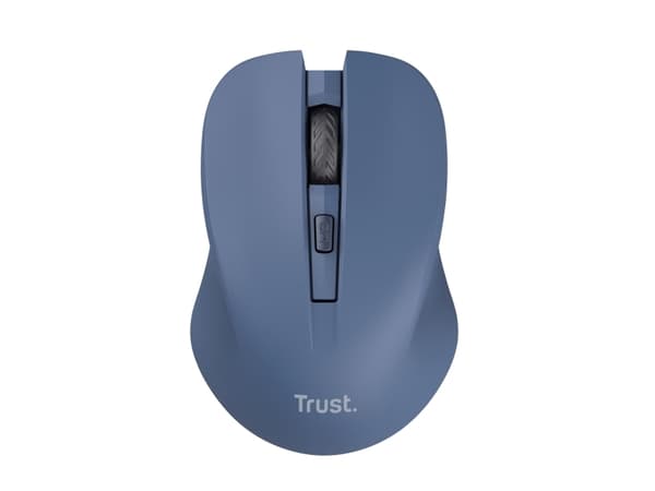 Trust Mydo - Mus - tyst - höger- och vänsterhänta - optisk - 4 knappar - trådlös - 2.4 GHz - trådlös USB-mottagare - blå