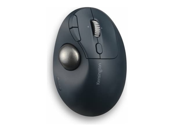 Kensington Pro Fit Ergo TB550 Trackball EQ - Styrekule - ergonomisk - optisk - 9 knapper - trådløs - 2.4 GHz, Bluetooth - USB trådløs mottaker - blåg
