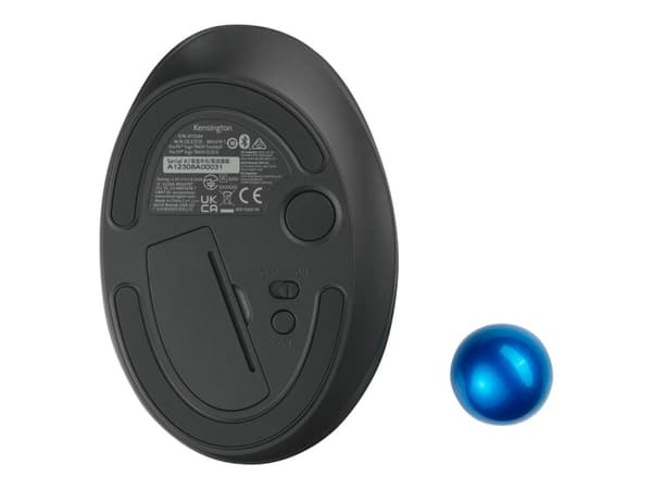 Kensington Pro Fit Ergo TB450 EQ - Styrekule - ergonomisk - optisk - 7 knapper - trådløs - 2.4 GHz, Bluetooth - USB trådløs mottaker