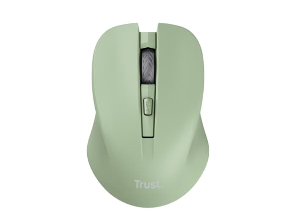 Trust Mydo - Mus - tyst - höger- och vänsterhänta - optisk - 4 knappar - trådlös - 2.4 GHz - trådlös USB-mottagare - grön